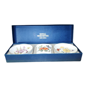 Royal Worcester 1960s Bone China Boxed Gift Set With Posy Vase and Pin Dishes