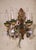 Pair of Mid-Century Italian Tole and Porcelain Floral Three-Light Wall Sconces For Sale - Image 4 of 10