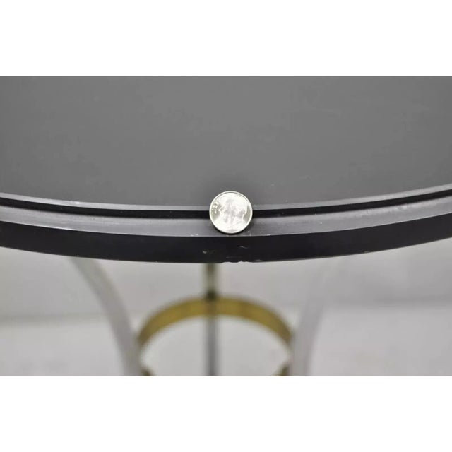 Maison Jansen Style Steel and Bronze Hoof Round Slate Top Regency Side Table For Sale - Image 9 of 12