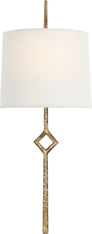 Studio VC for Visual Comfort Signature Cranston Small Sconce in Gilded Iron with Linen Shade