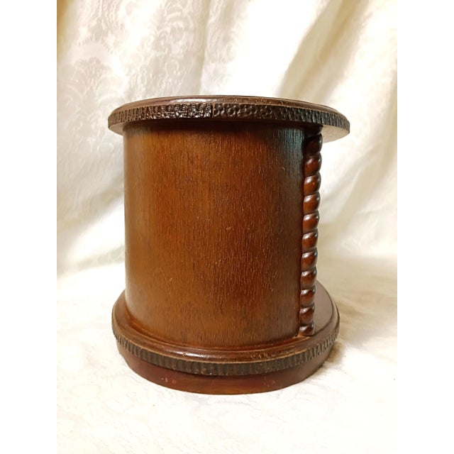 Brown 1960s Jewelry Armoire Box With Drawers Whimsigoth Tambour Keepsake Chest Vanity Top Dressing Table Dark Academia Victorian Gothic Revival Decor For Sale - Image 8 of 16