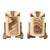 Pair of Art Deco Bookends in Tessellated Cream & Ice Sugar Onyx For Sale