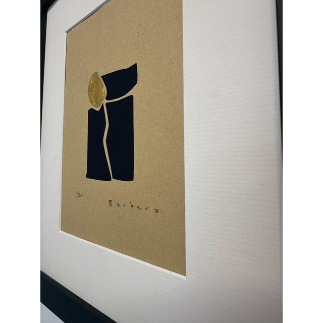 Limited Edition Artwork (1/20) Silkscreen on recycle paper with metalic **Elegant Minimalist Abstract Art with Gold...