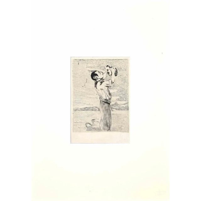 Realized by Manet in 1870/1874, this famous subject was printed in an apparently unique lifetime proof, as stated in...