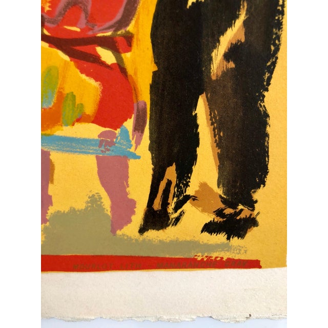 Mane Katz, Colorful Russian French Judaica Jewish Shtetl Wedding Lithograph Mourlot Paris For Sale - Image 4 of 6