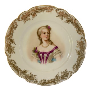 19thC Sèvres Marked Portrait Plate Madame Du Barry Signed Debrie Made in France c.1890-1910 For Sale
