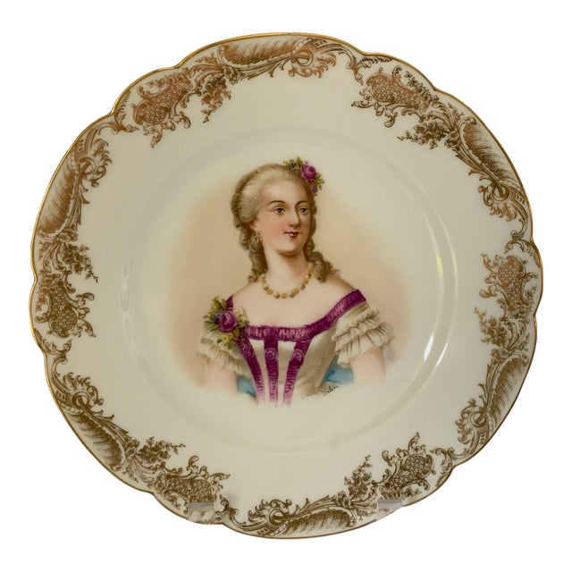19thC Sèvres Marked Portrait Plate Madame Du Barry Signed Debrie Made in France c.1890-1910 For Sale