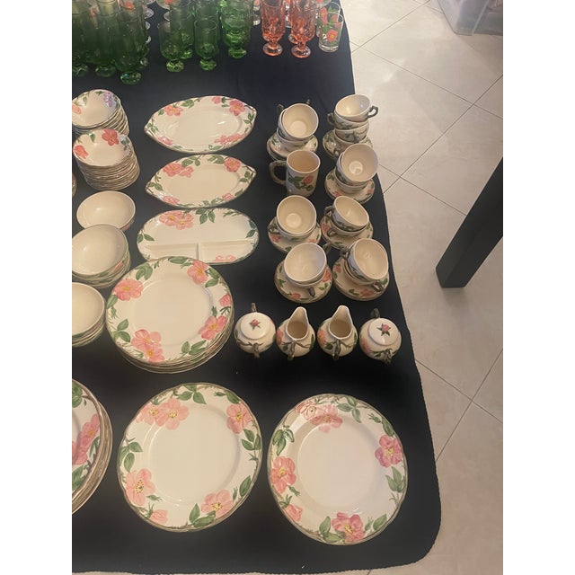 Rare Vintage Ultimate Hostess Lot: 194-Pc Franciscan Desert Rose, 31-Pc Tiffin Madeira Glassware & 11-Pc Pristine Lenox Tyler Fine China For Sale - Image 11 of 13