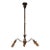 Early 20th Century Triple-Arm Japanned Copper Gooseneck Chandelier For Sale