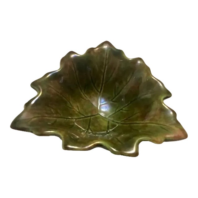 Mid-Century Green Leaf Bowl For Sale