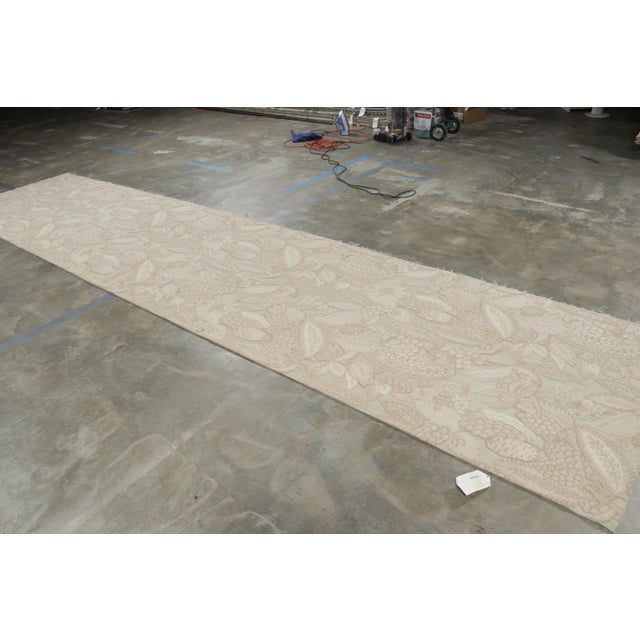 Handwoven in wool, this 4x19 contemporary rug by Rug & Kilim is inspired by antique Tudor rugs, flatweaves and...