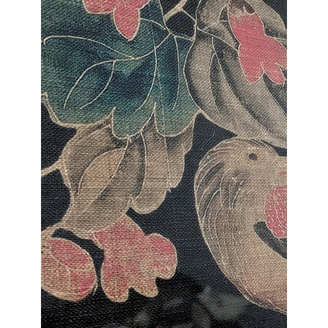 Authentic Hand-Painted 19th-Century Japanese Textile For Sale - Image 4 of 6