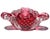 Mid-Century Modern Murano Seguso Vetri d'Arte Cranberry Red Sommerso Bubbles Italian Art Deco Glass Vintage Cigar Ashtray Bowl For Sale - Image 3 of 9