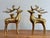 Late 20th Century Handsome Solid Brass Reindeer Candlestick Holder Pair For Sale - Image 5 of 9