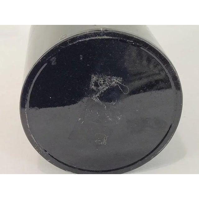 Vintage Japanese Black Lacquer Origami Bird Tin Box or Tea Canister For Sale - Image 6 of 7