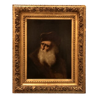 After Rembrandt Style, Portrait, Oil on Panel, 19th Century, Framed For Sale