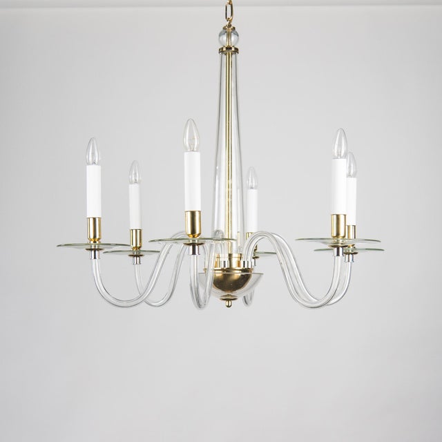 Early 21st Century Fine Polished Brass and Clear Artisan Glass Chandelier by ZAVADSKI, 2022 For Sale - Image 5 of 5