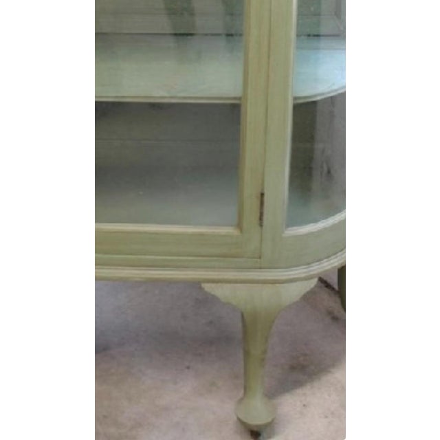 Pistachio Antique 1900’s Green Display Cabinet For Sale - Image 8 of 11