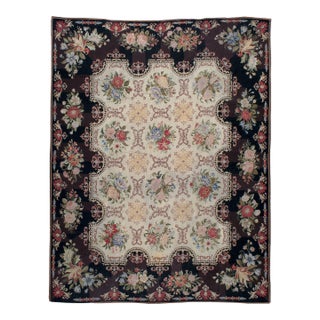 Galerie Shabab Collection Early 20th Century European Needlepoint Flatweave Rug For Sale