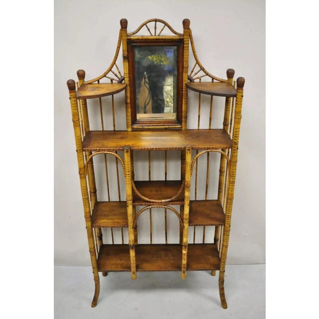 Antique English Victorian Bamboo Stick and Ball Curio Shelf Display Etagere For Sale - Image 12 of 12