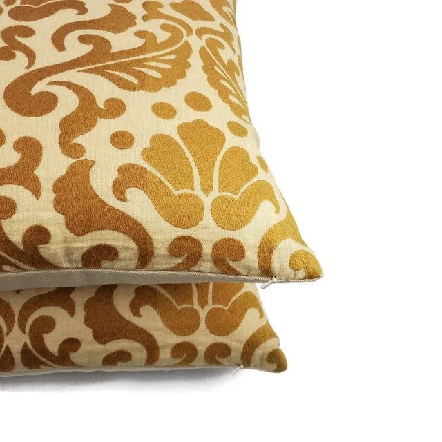 Hodsoll McKenzie Isolde in Dark Gold Embroidered Pillow Cover For Sale - Image 4 of 7