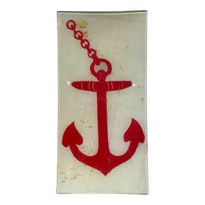 John Derian Anchor Decorative Decoupage Plate/Catchall/Art