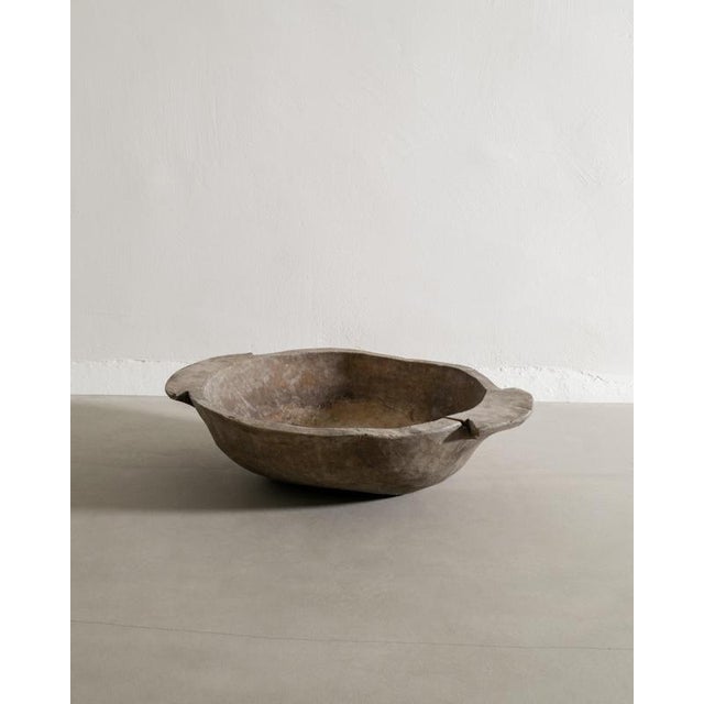 Large antique decorative Swedish tray with handles in grey patinated wood produced in Sweden late 1800s In good original...