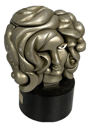 Spanish Nickel-Plated Metal Portrait de Michèle Sculpture by Berrocal, 1969-1971