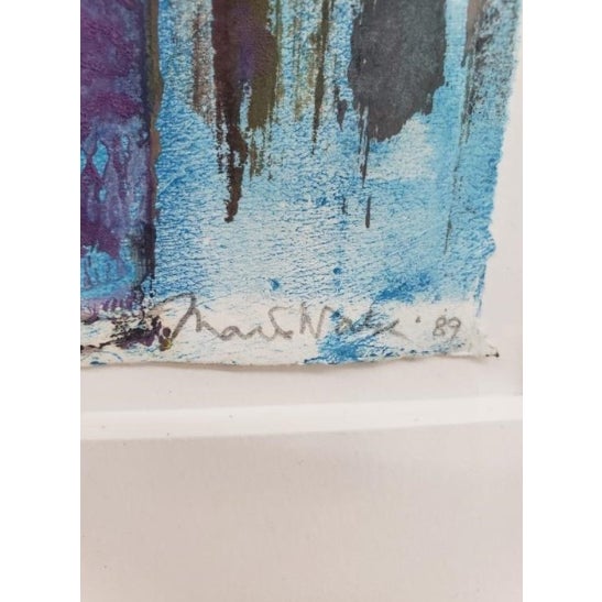 1989 Maria Walsh Signed Abstract Collagraph Monoprint in Gallery Frame For Sale - Image 4 of 8