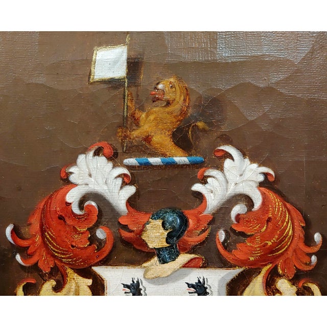 18th Century 18th Century British Coat of Arm - Oil Painting C.1790s For Sale - Image 5 of 8