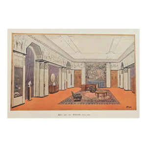 Rare! 1925 Antique Architecture Lithograph-Exposition Des Arts Decoratif, Matted