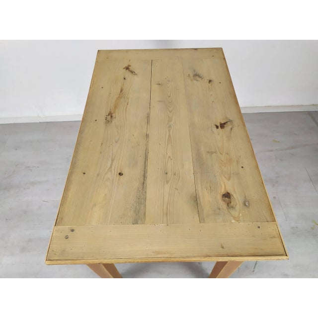Wood Lozenge Farmhouse Table For Sale - Image 7 of 18