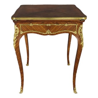 19th C.French Louis XV Style Bronze Ormolu Mounted Games Table by Francois Linke For Sale
