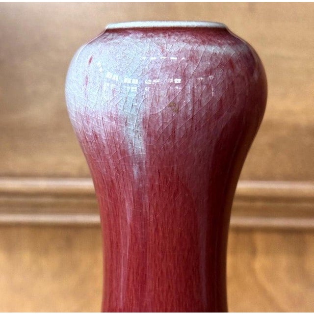 Tall Antique Chinese Langyao Red Porcelain Vase Qing Qianlong Mark For Sale - Image 17 of 18