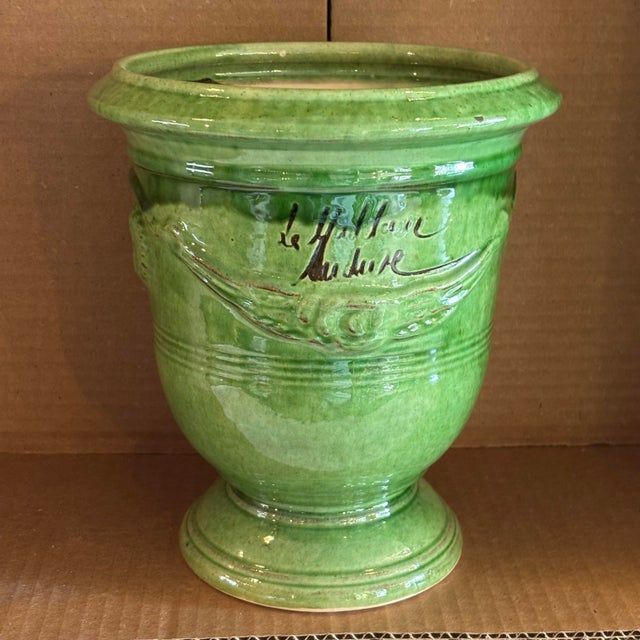 Ceramic Pair of Authentic French Anduze Pots. 7” X 9” For Sale - Image 7 of 10