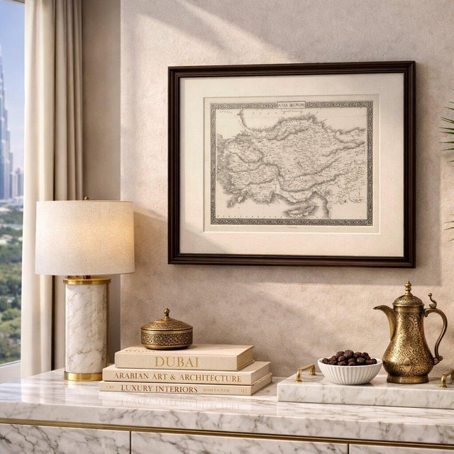 Antique Map of Asia Minor Turkey with Greek Key Border by Tallis, c.1850 A highly decorative and finely engraved map...