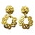 Chanel Vintage Gold Plated CC Flower Twisted Round Clip on Earrings - 2 Pieces For Sale