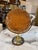 Vintage Brass Vanity Mirror With Etched Glass Base and Wood Trim For Sale - Image 10 of 10
