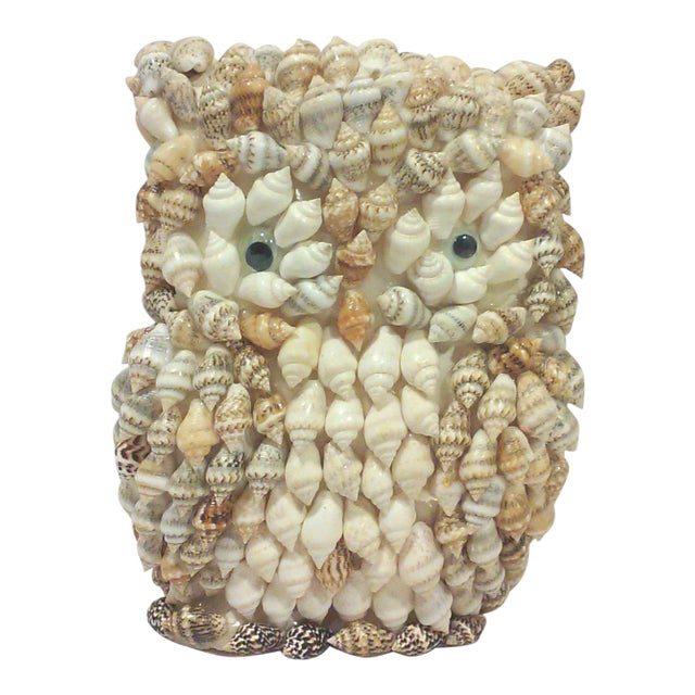 Vintage Mid-Century Shell Owl Figure For Sale