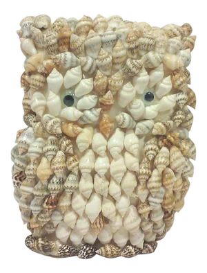 Vintage Mid-Century Shell Owl Figure