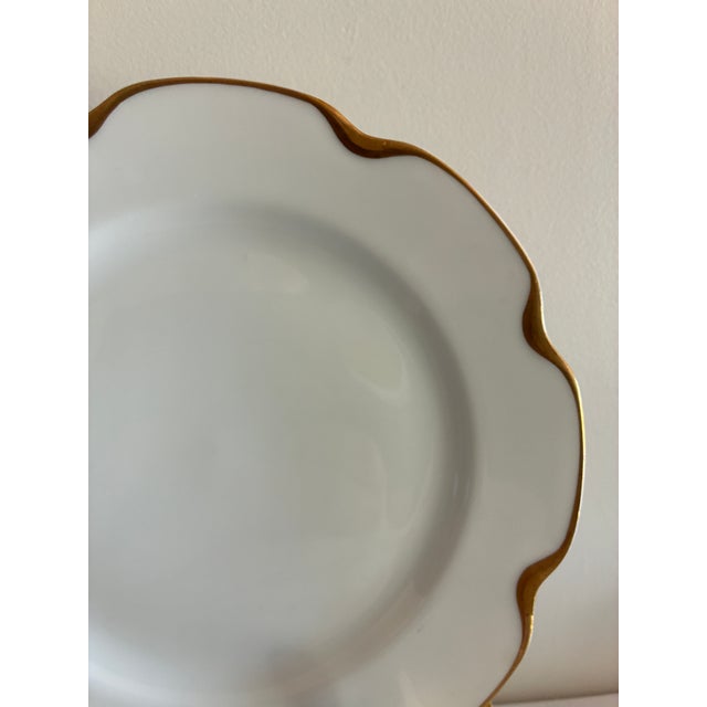 Early 20th Century Vintage Haviland & Co. Limoges Gold Scalloped Rim Salad Plates, Set of 10, France For Sale - Image 5 of 13