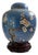 Blue Chinese Cloisonné Ginger Jar on Carved Wood Stand For Sale