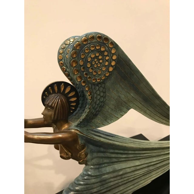 Metal 1984 Erte LTD Ed "Angel" Bronze Sculpture by Romain De Tirtoff For Sale - Image 7 of 12