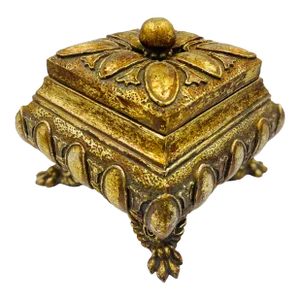 Vintage Gold Gilt Clawfoot Treasure Box