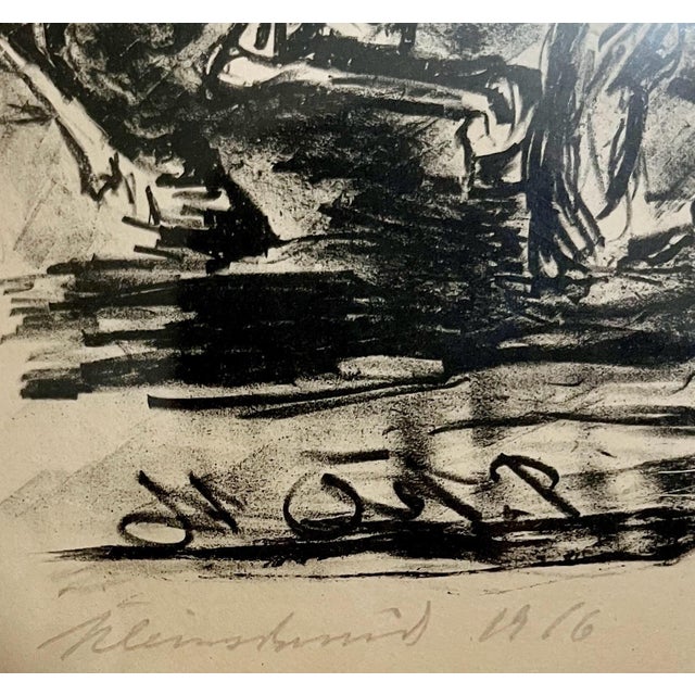Abstract Paul Kleinschmidt, 1916 German Expressionism Figurative Lithograph Man Two Horses Paul Kleinschmidt, 1916 For Sale - Image 3 of 6