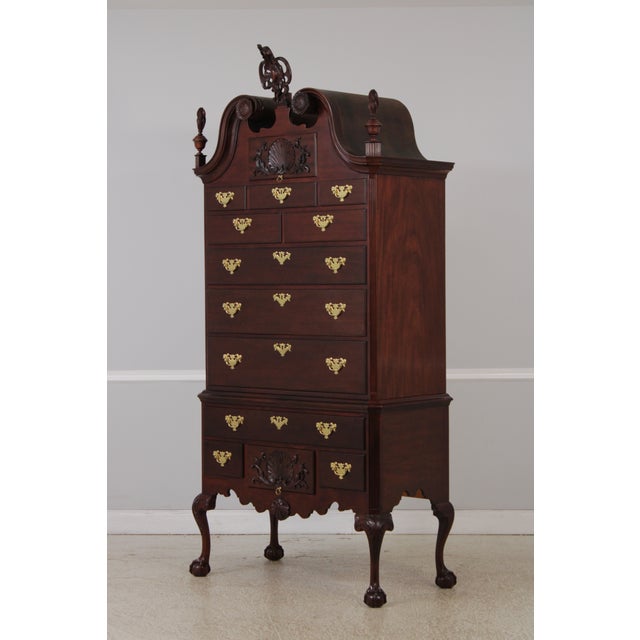 Chippendale Baker Clawfoot Colonial Williamsburg Mahogany Highboy For Sale - Image 3 of 18