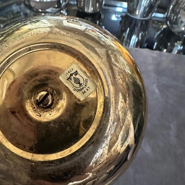 Mid-Century Modern 1970s Mid-Century Modern Gilded Metal Italian Ice Bucket For Sale - Image 3 of 11