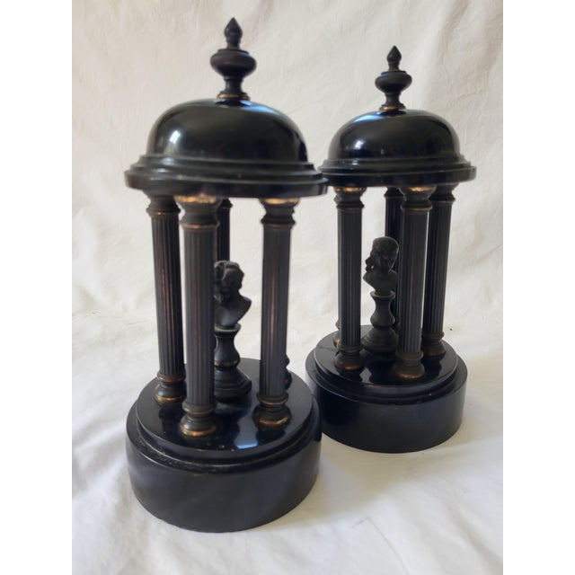 19th Century Neoclassical Grand Tour Temple Rotundas in Noir Belge Marble, 1875 For Sale - Image 10 of 10