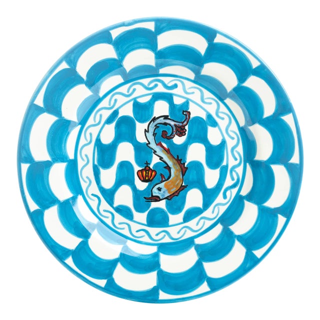 Dolphin Dessert Plate 7.5", Contrade Dinnerware From Siena For Sale