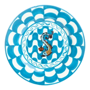 Dolphin Dessert Plate 7.5", Contrade Dinnerware From Siena